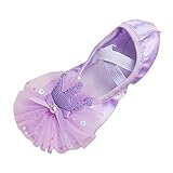 FGUUTYM Kinderschuhe Tanzschuhe Warm Dance Ballett Performance Indoor Schuhe Yoga Tanzschuhe Plateau Sneaker Damen (Purple, 28 Little Child)