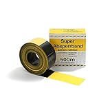 Absperrband aus Polyethylen - zweiseitig bedruckt, Rollenlänge 500 m - gelb/schwarz, VE 3 Rollen