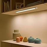 SIBI LED Sensor Light, Wiederaufladbar Schrankbeleuchtung mit Bewegungsmelder, Ultra dünn Unterbauleuchte für Küche, Kleiderschrank, Treppe, Warmweiss 3000K, 1 Stück
