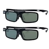 3D-Brille, 3D Active Shutterbrille Wiederaufladbare Brillen Geeignet für 3D DLP-Link Projektor Acer BenQ Optoma Viewsonic Philips LG Infocus Jmgo Vivitek Cocar Toumei - 2 Stück