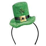 Boland 44908 - Tiara Shamrock, Haarreif, Grün-Schwarz, weicher Mini-Hut, Irland, St. Patricks Day, Karneval, Kostüm, Mottoparty