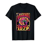 44. Geburtstag Tie Dye Dekoration Legend Since Juli 1979 T-Shirt