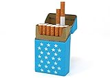 Zigarettenbox aus Silikon | Hellblau mit Sternen | Zigarettenhülle - Zigarettenetui | passend für EIN Zigarettenschachtel in Standardgröße | auch passend für die neuen 21er Schachteln