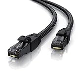 CSL - 5m CAT 7 Netzwerkkabel Black Series Gigabit Ethernet LAN Kabel - Baumwollmantel - 10000 Mbits - Patchkabel - Cat.7 Rohkabel S FTP PIMF Schirmung mit RJ 45 Stecker - Switch Router Modem Gaming