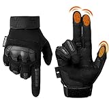 SPORWAY Taktische Handschuhe Militär Herren, Motorradhandschuhe Outdoor Motorrad Motocross Tactical Handschuhe Kletterhandschuhe Einsatzhandschuhe zum Klettern Wandern Fahrradfahren Jagen (L, Schwarz)
