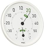 TFA Dostmann Analoges Thermo-Hygrometer, 45.2045.02, für innen und außen, mit farbigen Komfortzonen, weiß, L130 x B20 x H165 mm