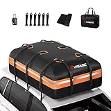 Wisamic Auto Dachbox 595L Faltbare Dachtasche Dachkoffer Aufbewahrungsbox, 1000D wasserdichte Dachgepäckträger Gepäckbox für Autos, Vans, SUV