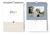 Bastelkalender 2024 A4 Wandkalender | [Blattgold] Kalender als Fotokalender zum Selbstgestalten | Kreativkalender mit Platz zum Einkleben von Bildern…