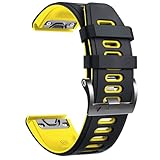 FACDEM Für Fenix ​​7X-Uhrenarmbänder Silikon-Sportuhrenarmband für Fenix ​​5X/5X Plus/Fenix ​​6X/Fenix ​​6X Pro/Fenix ​​3/Fenix ​​3 HR/Descent MK1/D2 Delta PX/D2 Charlie Smart-Uhrenarmband(Black-Y