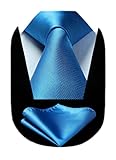 Enlision blaue Seide Krawatte Herren Hochzeit Krawatten und Einstecktuch Set einfarbig in verschiedenen Farben