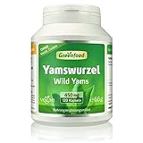 Yamswurzel (Wild Yams), 450 mg, hochdosierter Extrakt (mind. 20% Diosgenin), 120 Kapseln, vegan - OHNE künstliche Zusätze. Ohne Gentechnik. Vegi-Kapseln.