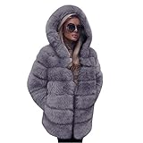 YBIRAL Frauen Pelzmantel Damen Luxus Winter Warm Parka Faux Pelz Mäntel Outwear Jacke Overcoat Wintermantel Lange mit Kapuzen