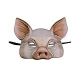 PRETYZOOM Halloween Schweinemaske Eva Half Face Tiermaske mit Gummiband für Halloween Maskerade Fancy Ball