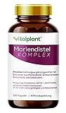 Vitalplant® Mariendistel 80% Silymarin, Schisandra, Artischocke, Löwenzahn - Einzigartiger Adaptogen Pflanzen Komplex hochdosiert - 120 Kapseln vegan