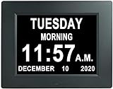 JYHZ Wecker, übergroßer digitaler Kalender Datum Uhr mit 12 Alarmoptionen, visuell beeinträchtigter Alzheimer-Uhr (Size : 8.1 Black)