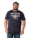 TOM TAILOR Men+ Herren T-Shirt mit Logo Print 1015876, 10690 - Knitted Navy, 3XL - Große Größen