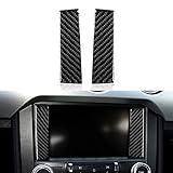 OYDDL Kohlefaser Innen Aufkleber Zentrale Steuerung Klimaanlage CD Panel Zieraufkleber Kompatibel mit Ford Mustang 2015-2022 Zubehör (schwarz)