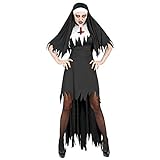 WIDMANN 11012702 Kostüm Horror Nonne, Damen, Schwarz, M