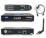 Octagon SX88 4K Linux Sat Receiver + 600Mbit WiFi Stick + HM-SAT HDMI Kabel - mit PVR Aufnahmefunktion, Smart TV Streaming Box, Sat to IP, Unicable, Mediathek, YouTube, Internet Radio, Multistream