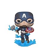 Funko 45137 POP Marvel: Endgame- Captain America w/BrokenShield & Mjolnir Avengers Capt A w/BrokenShield&Mjolnir Collectible Toy, Multicolour