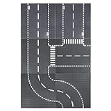YOKES 6stk. Straßen Platten Set für Lego Platten Strasse, Stadtleben, Städtebauen Bauplatten Straße Kompatibel mit Lego City Straßenplatten