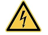Aufkleber Warnzeichen'Achtung Hochspannung/elektrische Spannung' Schild Folie signalgelb ISO 7010 | SL 8,5cm Made in Germany