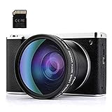 CamKing Digitalkamera 24MP FHD 1080P Kompaktkamera für Rucksacktouren mit 4,0-Zoll-LCD-Touchscreen 8X Digitalzoom-Weitwinkelobjektiv min. Taschenkamera für Fotografie 32 GB SD-Karte enthalten