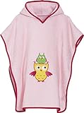 Playshoes Mädchen Frottee-Poncho Eule Bademantel, rosa, S