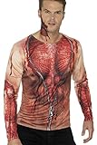 Halloween! Smiffys T-Shirt mit Zerrissene-Haut-Aufdruck, Digitaldruck, Fleisch, mit langen Ärmeln