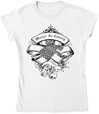 Winter is Coming Starks Amazing Wolf Design Damen T-Shirt Weiß, weiß, XXL