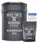 WO-WE 2K Fliesenlack Fliesenfarbe Wand und Bodenfliesen Anthrazit-Grau ähnl. RAL 7016-2,5Kg