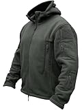 TACVASEN Herren Fleecejacke Military Outdoor Winddichte Jacke mit Kapuze- Gr. M, G