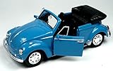 VW Käfer Cabrio Modellauto 1:34 Metall/Kunststoff blau