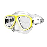 BOBOBH Premium-Schnorchelset, Antibeschlag-Tauchmaske, Panorama-Tauchbrille mit weitem Blick, professionelle Schnorchelausrüstung, Gelb