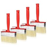 4 Stück Flächenstreicher, 120mmx30mm Kunststoffborsten Wandpinsel Lasurpinsel Groß Pinsel Flachpinsel Set Malerpinsel Breit Malerbürste für Wand Möbel Zaun Holz M