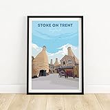 Stoke on Trent Poster | England Reisedruck | englische Wandkunst | Stoke-on-Trent gerahmte & ungerahmte Geschenkidee