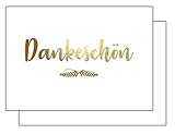 the lazy panda card company Dankeskarten GOLD - Dankeschön, Danksagung nach Hochzeit, Geburtstag, Konfirmation u.v.m. : 20 Karten mit 20 Umschlägen.