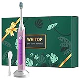 WHITOP CD-04 Elektrische Schallzahnbürste für Erwachsene, kabellos aufladbare, wiederaufladbare Zahnbürste mit 2 Bürstenköpfen, 4 Modi, Drucksensor, Smart Timer, 240 Tage Nutzung pro Ladung.