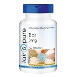 Bor Tabletten 3mg (Boron) als Natriumtetraborat - vegan - Spurenelement - ohne Magnesiumstearat - 120 Tabletten