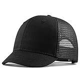 Herren Kappe Hut Big Mesh Sun Cap Kausal Short Brim Scaled Hats Cool Hat Man Baseball Caps-Black_60-68Cm
