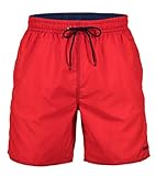 Zagano Badehose Herren Badeshorts, Boardshorts für Männer mit Kordelzug, Badehose, Sporthose, Shorts XL Rot, hergestellt in der EU