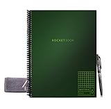 Rocketbook Matrix Graph Notebook - Eco-Friendly Reusable Notebook with 1 Pilot Frixion Pen & 1 Microfiber Cloth Included - Green, Letter Size