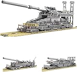 Auforua 3-IN-1 Panzer Modellbausatz, Mit 3846 Teile und 8 Figuren, WW2 Dora Eisenbahngeschütz Modell, Klemmbausteine Panzer Bausteine Set, Panzer Bausteine Bausatz