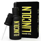 LINCOLN Premium Bartöl Herren mit Argan Öl, Bartpflege Öl für einen angenehm weichen Bart - ob kurz oder lang, Pflegendes Beard Oil mit Vitaminen, Mandel & Jojoba Öl, Bart Öl Herrenpflege - 50ml