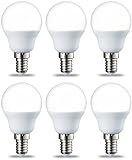 Amazon Basics LED-Leuchtmittel in Tropfenform (P45), kleines Edison-Schraubgewinde E14, 5,5 W (entspricht 40-W-Glühbirne), Warmweiß, nicht dimmbar, 6 Stück