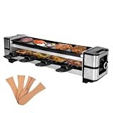 Syntrox Germany 4er Raclette Grill | Tischgrill | Pfännchen | 4 Personen Ursli, langlebig und robust, Schwarzes Design, mit Temperaturregelung, für kleine H