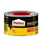 Pattex Kraftkleber Compact, extra starker Kleber ohne Tropfen und Fäden ziehen, Klebstoff für senkrechte und poröse Oberflächen, Kontaktkleber in Gelform, 1x300g