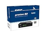 EDISION Proton S2 Full HD SAT Receiver FTA, (1x DVB-S2, USB WiFi Support, USB, HDMI, SCART, S/PDIF, IR Auge,FTA schwarz) [ für Astra vorprogrammiert]
