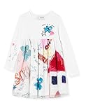 Desigual Girls Vest_Zamora Casual Dress, White, 7/8