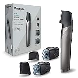 Panasonic ER-GY60-H503 Bart- und Präzisionstrimmer 3-in-1 (wiederaufladbar, Klingenform, i-Shaper, 4 Aufsätze, Edelstahl, Kamm für empfindliche Bereiche und Bartschneider), silberfarben